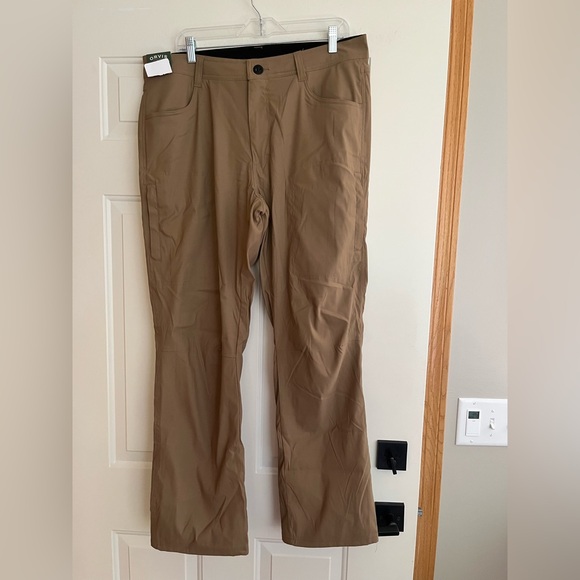 Men’s New Orvis tan fleece lined hiking outdoor pants. Size 36 x 32 - Picture 1 of 16
